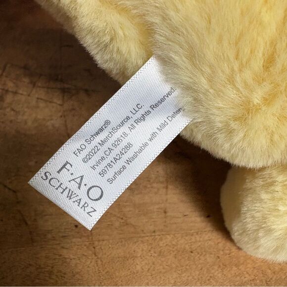 FAO Schwarz Stuffed Animal Plush Toy Yellow Lab Puppy Dog Heart Headband 12" - Picture 10 of 17